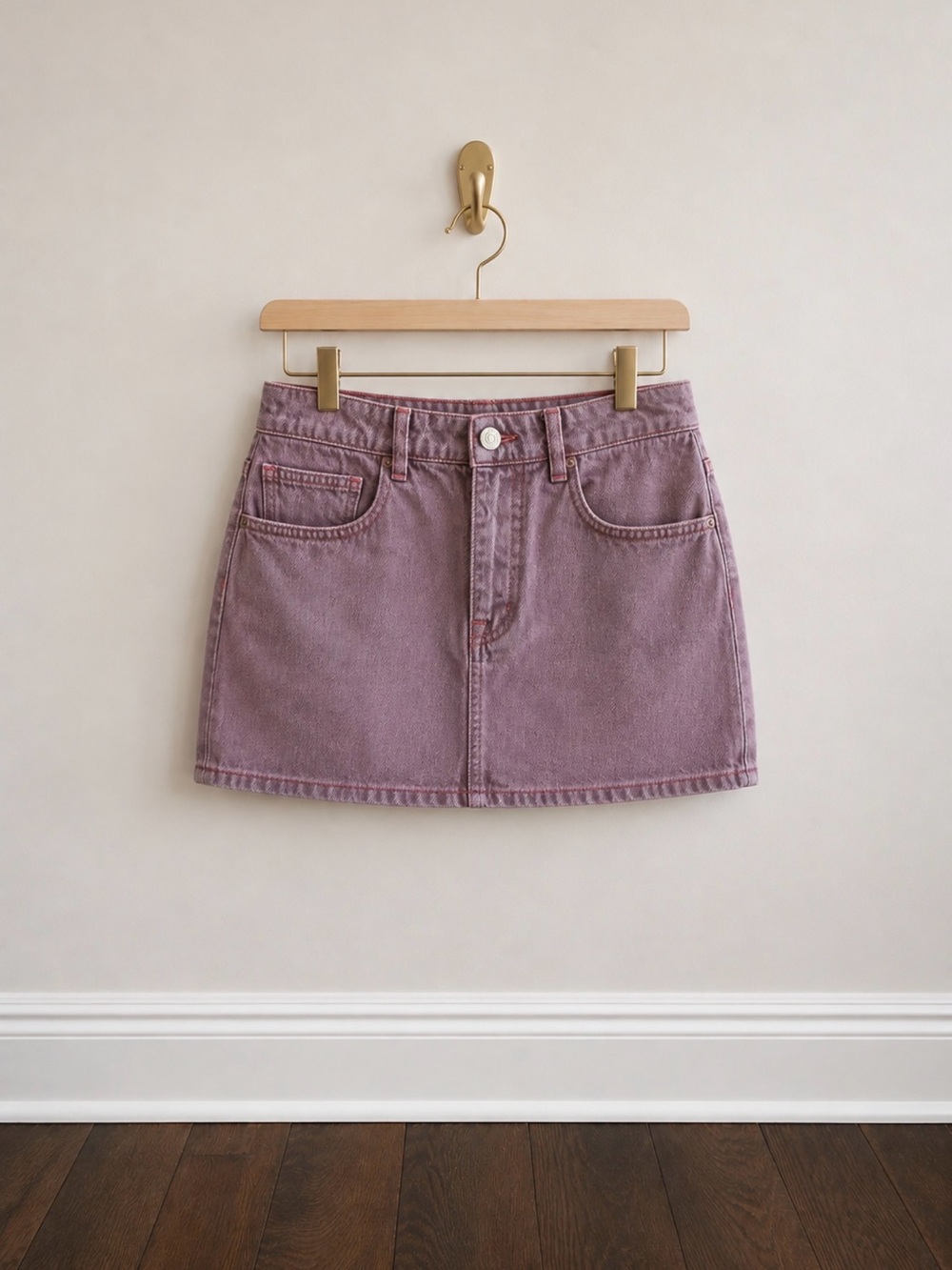MM6 Maison Martin Margiela Mauve Denim Mini Skirt